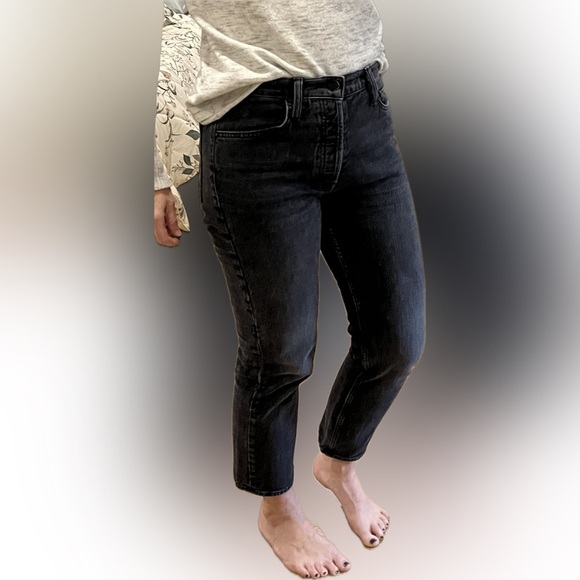MOTHER Women's Tomcat Charcoal Jeans - Picture 2 of 9